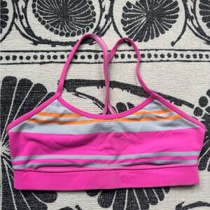 Pink Striped Lululemon Women's Sports Bra